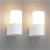 Klighten 2 pezzi Lampada da Parete E27 Esterno/Interno, Bianco Applique da Parete, Impermeabile IP65 Lampada da Muro, Luci da parete PC+Alluminio, per Balconi/Giardini, 40W Max, Non Inclusa Lampadina