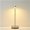 Tpczqj Lampada da tavolo ricaricabile senza fili a LED a batteria Bronzo chiaro
