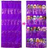 DUOLAM Borsa per Portaoggetti da Giocattoli Parete per Bambini(24 tasche), adatta per bambole piccole, automobili, Compatibile con la bambola LOL OMG con sorpresa (senza giocattoli) (Viola)