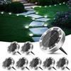 Peasur Luci Solari da Giardino, 8 Pezzi Faretto Led da Esterno Solare da Terra, 8 LED Sepolta Faretti Solari Impermeabile per Prato, Scala, Paesaggio (Bianco Freddo)