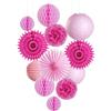 EASY JOY 12 lanterne di carta velina rosa decorative | Palline a nido d'ape, ventagli di carta per decorazione di compleanno per ragazze, baby shower, San Valentino
