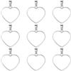 SOFPLATE 1 scatola 18 pezzi Ciondolo A Forma di Cuore Cavo con Retro Aperto 304 ciondoli In Acciaio Inossidabile Argento Piccoli 26mm Castone In Resina Epossidica con Cornice per Gioielli Ciondoli Bra