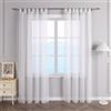ESLIR Tende con passanti, tenda trasparente per finestra con passanti, voile, bianco, L x A 140 x 225 cm, 1 pezzo