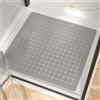 HITSLAM Tappeto Doccia Antiscivolo 60x60cm con Ventose, Tappetino Doccia antiscivolo Lavabile in Lavatrice senza BPA, Tappetino Bagno Resistente alle muffe e lavabile in lavatrice, Grigio