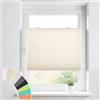 HOMEDEMO Tenda plissettata Klemmfix senza foratura, Beige, 70x110cm(LxH), plissé avvolgibile per finestra con staffe a morsetto, protezione dalla vista e dal sole, tende per finestre e porte