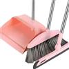 iFutniew Set di Scopa per la Pulizia del Pavimento e della Casa Con Manico Lungo per Cucina e Hall - Facile da Installare, Rosa