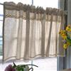 A.Monamour Tenda Corta per Finestra Piccola Rustico Solido Beige Cotone Lino Pizzo Uncinetto Opaco Tendina Tenda da Cucina Bistrot Caffè Mezza Tenda Tenda a Vetro a Pannello Tenda Porta