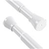 HAOYUNTE Bastone per tenda da doccia, 70-130 cm, antiscivolo, bianco, senza fori, estensibile, antiruggine, per cucina, armadio, finestra e bagno