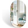 DRERIO Specchio da parete ovale 50x30 cm Barocco Retrò - Adesivo in vetro sospeso Arendal Tradizionale - Decorazione Bagno Camera da letto Soggiorno Ingresso