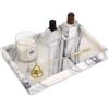 TABHOUKIT Vassoio Portaoggetti da Bagno Marmo Naturale Svuotatasche Ingresso Versatile Vassoio da Letto Decorazioni Vassoio Soggiorno Cucina Profumi Asciugamano Pianta Candele (Lilla, 30 x 20 x 3 cm)