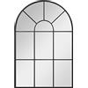 HOMCOM Specchio da Parete Moderno ad Arco, Specchio Camera da Letto a Muro con Cornice e Ganci, per Soggiorno e Ingresso, in Vetro e Metallo, 91x60 cm, Nero