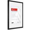 HIMEETIME® 1x Cornice per foto - A3 29.7x42cm,legno di ayous,nero,Passepartout 21X30cm,Cornice per foto 30x42 medie con vetro artificiale infrangibile - Montaggio a parete o esposizione da tavolo