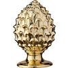 Baroni Home Pigna Siciliana Colorata, Pigna Decorativa in Porcellana Dipinta a Mano, Soprammobile Salotto e Ufficio, 17x17x27 cm (XL), Oro
