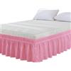 Generic Mantovane giroletto avvolgenti per letti con caduta, regolabili, elastiche, volant antipolvere per letti Queen King Full Twin, lavabili in lavatrice (Rosa, Full)