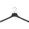 Mainetti Appendini per Camicie, Maglieria, T-Shirt, Vestiti Uomo Donna, Grucce in Plastica, Salvaspazio, Sottili, Effetto Venature Legno, Made in Italy, Set 10 Pezzi (Nero con gancio Zincato, 39 cm)