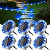 Peasur Luci Solari da Giardino, 6 Pezzi Faretto Led da Esterno Solare da Terra, 8 LED Sepolta Faretti Solari Impermeabile per Prato, Scala, Paesaggio (Blu)