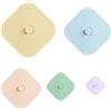 XSEXO Coperchio quadrato in silicone, 5 pezzi, riutilizzabile, coperchio a ventosa in silicone, 5 misure, antipolvere, resistente al calore, con effetto di aspirazione per cucina, 5 colori