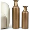 Leewadee Set di 2 Grandi Vasi da Terra 53/41 cm - Alti Vasi in Metallo Bronzo per Decorazione Casa