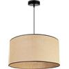 Light Home LH Light-Home Juta Lampadario a Sospensione - Lampade a Sospensione in Metallo con Paralume Moderno - E27-1-Luce 45 cm - Nero Base e Juta e Nero Nastro