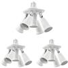 ledscom.de 3x base E27, adattatore splitter a 5 vie, bianco