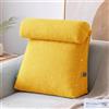 AZMAHT Cuscino da Lettura per Letto E Divano, Schienale Letto Ergonomico in Velluto con Rullo Poggiatesta Regolabile, Cuscino A Cuneo per Leggere A Letto, Supporto Lombare,Lemon Yellow,45X45X20CM