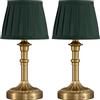 VISDANFO Set di 2 lampade da tavolo senza fili, piccola lampada da tavolo con paralume in tessuto LED con batteria, dimmerabile senza interruzioni touch lampada da comodino per soggiorno, sala da