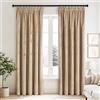 MIULEE Tende Velluto Con Nastro Arricciato, Tenda in Velluto Beige con Motivi di Foglie Oro, Tende Elegante Morbide Oscuranti Isolanti Termiche per Interni Soggiorno e Camera, 2 Pezzi, 140x260 CM