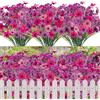 Criveple 12 Mazzi Fiori Artificiali per Esterni Piante Finte Resistenti ai Raggi UV in Plastica Fiori Finti per Interni ed Esterni Fioriere da Appendere da Giardino Finestra Decorazione Domestica (Colore A)