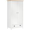 vidaXL Armadio a 2 Ante Hill Range Bianco 89x50x170cm in Legno di Pino