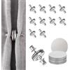Goktvai 20pz Chiusura Magnetica per Tende, Clip Laterali Tende Doccia Resistenti e Alta Qualità con 20 Piastre Magnetiche Autoadesive Adatte per Camera Letto Bagno Ufficio