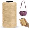 LEREATI Cordino per Borse Uncinetto Piatto Filo Macrame 1mm x 230m Macrame Corda Colorata Cordoncino per Borse a Uncinetto, Arazzo da Parete, Acchiappasogni, Fai da Te (Cachi Chiaro)