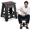 Heimwohl Sgabello pieghevole per adulti, 40,6 cm, 2025, sgabello pieghevole con blocco di sicurezza e manico girevole, gradino pieghevole antiscivolo con capacità di 150 kg, ideale per casa, cucina