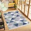 TAPISO Azteca Tappeto Cotone Salotto Double-Face Vintage con Nappe Intrecciate Pelo Corto Motivo Moderno Triangoli Lavabile Multicolore Cucina Sala Bagno Oeko-Tex 60 x 110 cm
