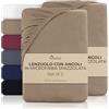 NatureMark Lenzuolo con angoli in microfibra, 2 pezzi, morbido, traspirante e facile da pulire, delicato sulla pelle, ad asciugatura rapida e indeformabile, 180 x 200 cm, sabbia/beige