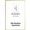 KoKoBin Cornice per Quadri e Poster in Alluminio Oro Metallo Con Vetro Acrilico Infrangibile - Moderna Con Passe-Partout per Immagini e Foto (40 * 60)