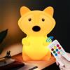 xinjinhju luce notturna per bambini Volpe lampada da comodino, luce dell'umore cameretta, luci notturne animali per ragazze e ragazzi, lampada decorativa carine per camera da letto - Media Fox