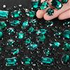 WILLBOND 156 strass da cucire, con retro piatto, in metallo, gemme in vetro acrilico, gemme da cucito per vestiti, fai da te, scarpe, vestiti, gioielli (verde pavone)