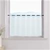 ESLIR Tendina con passanti, per cucina, bistrò, trasparente, tenda corta, in voile, bianco, 30 x 90 cm (A x L), 1 pezzo.