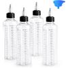 ShiJiuYou 4 Pz Flacone Dosatore, 250 ML Squeeze Bottles, Bottiglia Squeeze di Plastica, Bottiglie Dispenser da Cucina, Flaconi Comprimibili, Contenitore per Olio Salsa Condimento Ketchup Maionese con Imbuto
