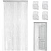 MeYuxg 4 Tenda per Porta con Frange Glitter,100 x 200cm Pannello Tenda a Fili,Effetto Cascata di Rugiada,Divisorio per Camere,per matrimoni, feste,Finestre, Decorazione (Bianco)