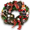 Generico Ghirlanda Natalizia Decorata con Pigne, Candy Cane e Palline, Disponibile in Vari Design con Babbo Natale, Schiaccianoci - 3 Dimensioni: 40 cm, 60 cm, 80 cm (1, 60 Cm - Schiaccianoci)