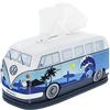 BRISA VW Collection - Volkswagen Porta fazzoletti in Neoprene, dispenser di fazzoletti per comodino, salotto, Campervan T1 Bus design (Surf/Blu)