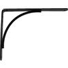 Amig - Staffa per Mensole da Parete - Squadra Metallica per Ripiani - Angolare per Mensole - Supporto per Mensole - Acciaio - Colore Nero - Misura: 250x200 mm - Peso Max Consigliato: 65 kg