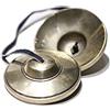 Gandhanra Set di Campane Tibetana Tingsha Tibetano - Cimbali Piatti Piattini da dita Tibetani - Fatti a Mano in Nepal - Bronzo, Liscia, 7,7 cm