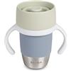 BÉABA, Tazza Apprendimento Inox Click & Drink - Tazza 360° Senza Valvola, Anti-Perdita, Anti-Rovesciamento, Evolutiva, Apertura 1 Click, Bicchiere Bambino, 240 ml, Verde