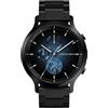 Lilienthal Berlin Cronografo Meteorite IV in nero - Orologio da uomo in acciaio chirurgico con movimento al quarzo, vetro minerale zaffiro e meteorite nel quadrante, 42,5 mm, Bracciale in acciaio