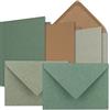 FarbenFroh by GUSTAV NEUSER Set di 15 biglietti DIN B6 - carta kraft marrone - carta kraft grigia - carta kraft eucalipto - biglietti pieghevoli con buste - 3 colori - 12 x 17 cm e buste - 12,5 x 17,5