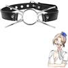 CZNBZIU Bavaglio fetish in similpelle con anello metallico e spike - Bavaglio bloccabile con ragno - divaricatore di bocca Bondage BDSM per una bocca spalancata