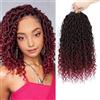 Firstcyh Hair Extension per capelli intrecciati all'uncinetto, 35,6 cm, con estremità arricciate (1B/Bug#)