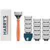 Harry's Shaving Kit for Men - Razor Handle, 15 Razor Blade Refills, and Travel Blade Cover - Orange